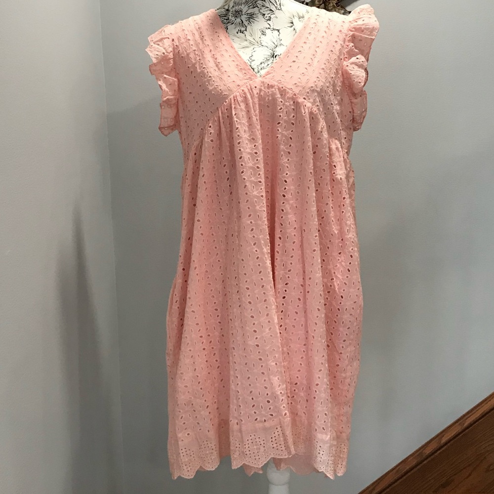 Blush Eyelet Lace Dress